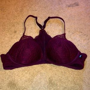 PINK maroon lacy bralette